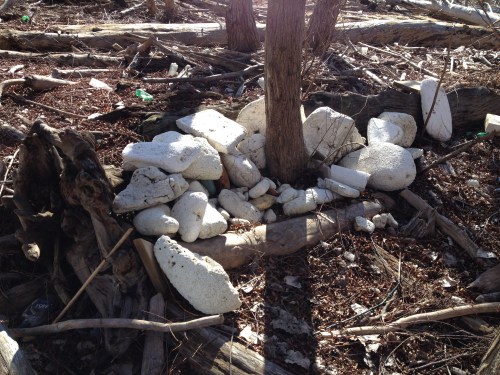 Styrofoam larder at the Falls of the Ohio, Jan. 2015