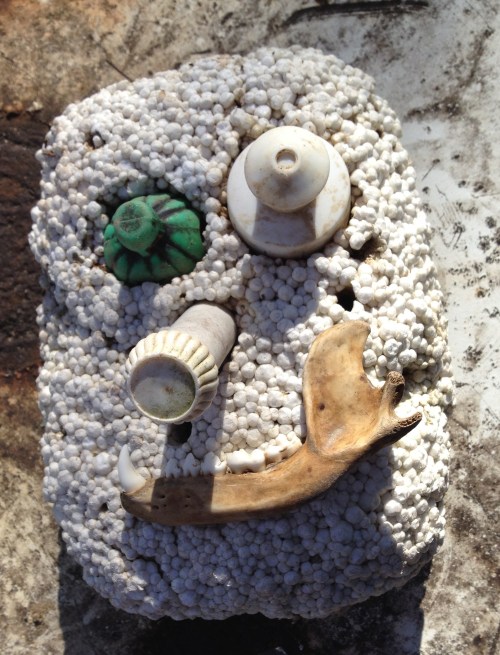 January Styro-figure head in progress, Falls of the Ohio, Jan. 2015