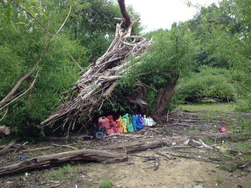 "Big Jug Rainbow" on location at the Falls of the Ohio, June 2015