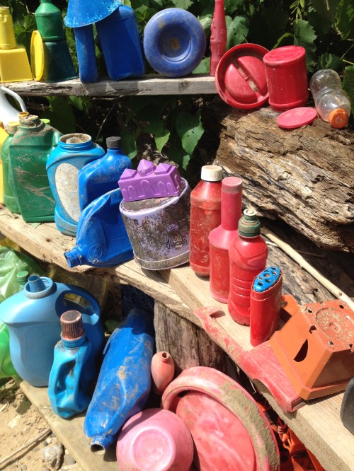 Detail of Triple-tiered Petroleum Rainbow, Falls of the Ohio, June 2015