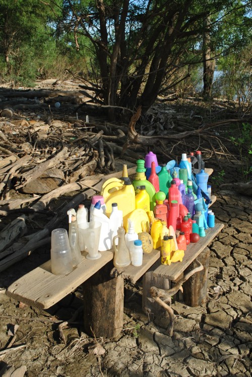Angled view, Western Petrochemical Rainbow, early August, 2015, Falls of the Ohio