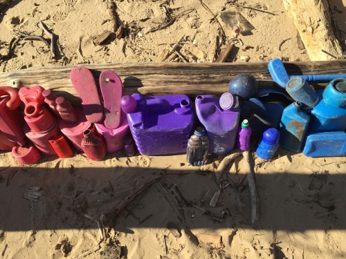 detail of Arrangement in Red and Blue Plastic, Jan. 18, 2016