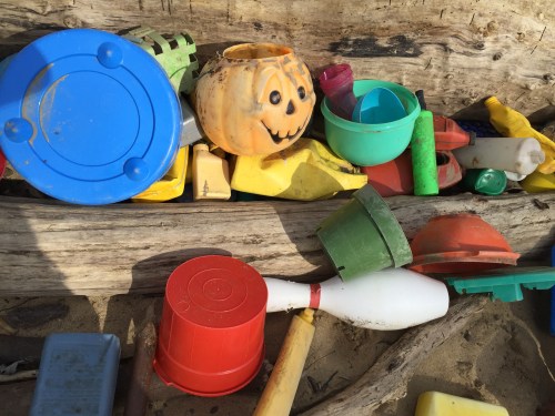 Colorful, found plastic, Falls of the Ohio, Jan. 30, 2016